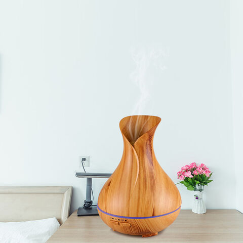 زيت عطري معطر للمنزل، مرطب هواء ملون برائحة الزهور مع موزع للروائح بتصميم مزهرية