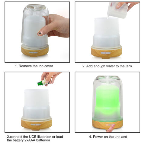 Aroma-Diffusor und Luftbefeuchter für ätherische Öle, Glasurglas