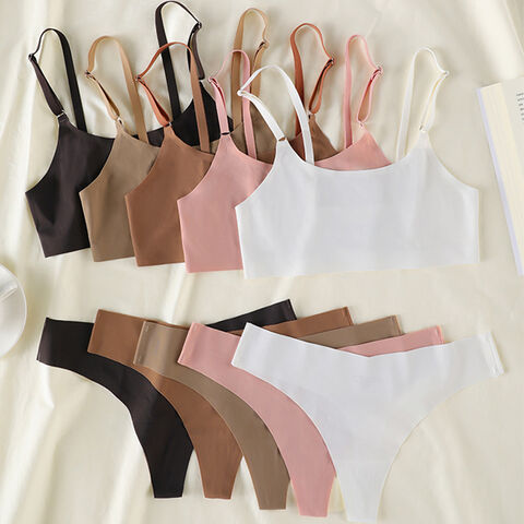 Nahtloses Damen-Unterwäsche-Set, Push-up-BH mit herausnehmbaren Polstern, bequemes Slip-Set, individuelle nahtlose BH-Sets