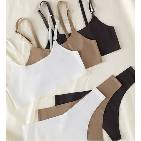Nahtloses Damen-Unterwäsche-Set, Push-up-BH mit herausnehmbaren Polstern, bequemes Slip-Set, individuelle nahtlose BH-Sets