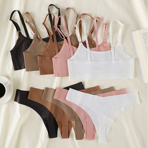 Nahtloses Damen-Unterwäsche-Set, Push-up-BH mit herausnehmbaren Polstern, bequemes Slip-Set, individuelle nahtlose BH-Sets