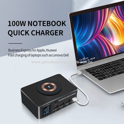 Station de charge sans fil Qi USB universelle 8 ports 140 W avec écran séparé pour iPhone 15, 14 Pro, iPad, Samsung