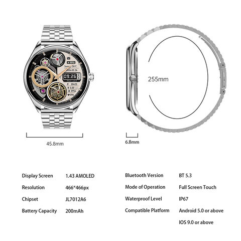 OEM ODM VC30F-S Capteur NWZ01 6.8mm Montre Intelligente Ultra-Fine Smartwatch Montre Intelligente Tendance pour festivals