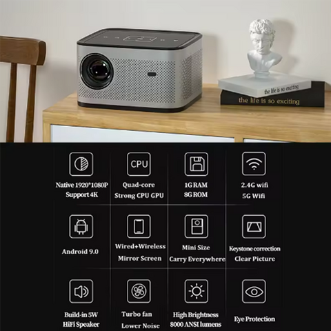 Suministro Directo de Fábrica Proyector WiFi LED 1080p Cine en Casa Portátil Proyector Móvil Beamer Proyectores de Teatro en Casa