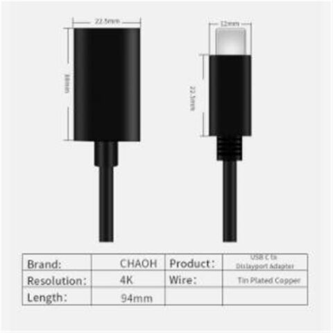 ترحيب OEM كابل USB C إلى منفذ عرض 4K متوافق مع Thunderbolt 3