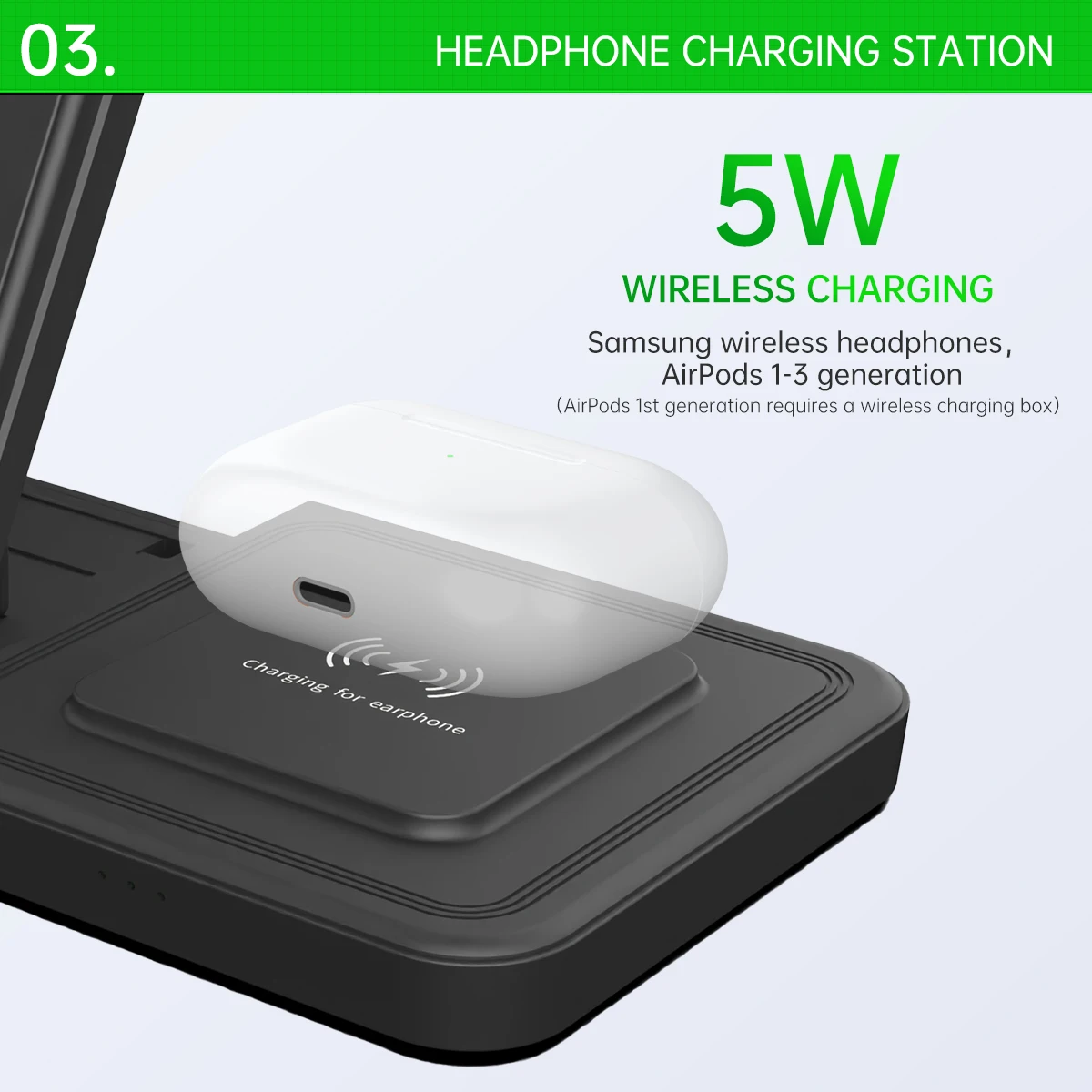 Cutom Logo Multifunctional 3-in-1 Fast Charging Stands 15w Wireless ... - Wireless Charging Station For Office