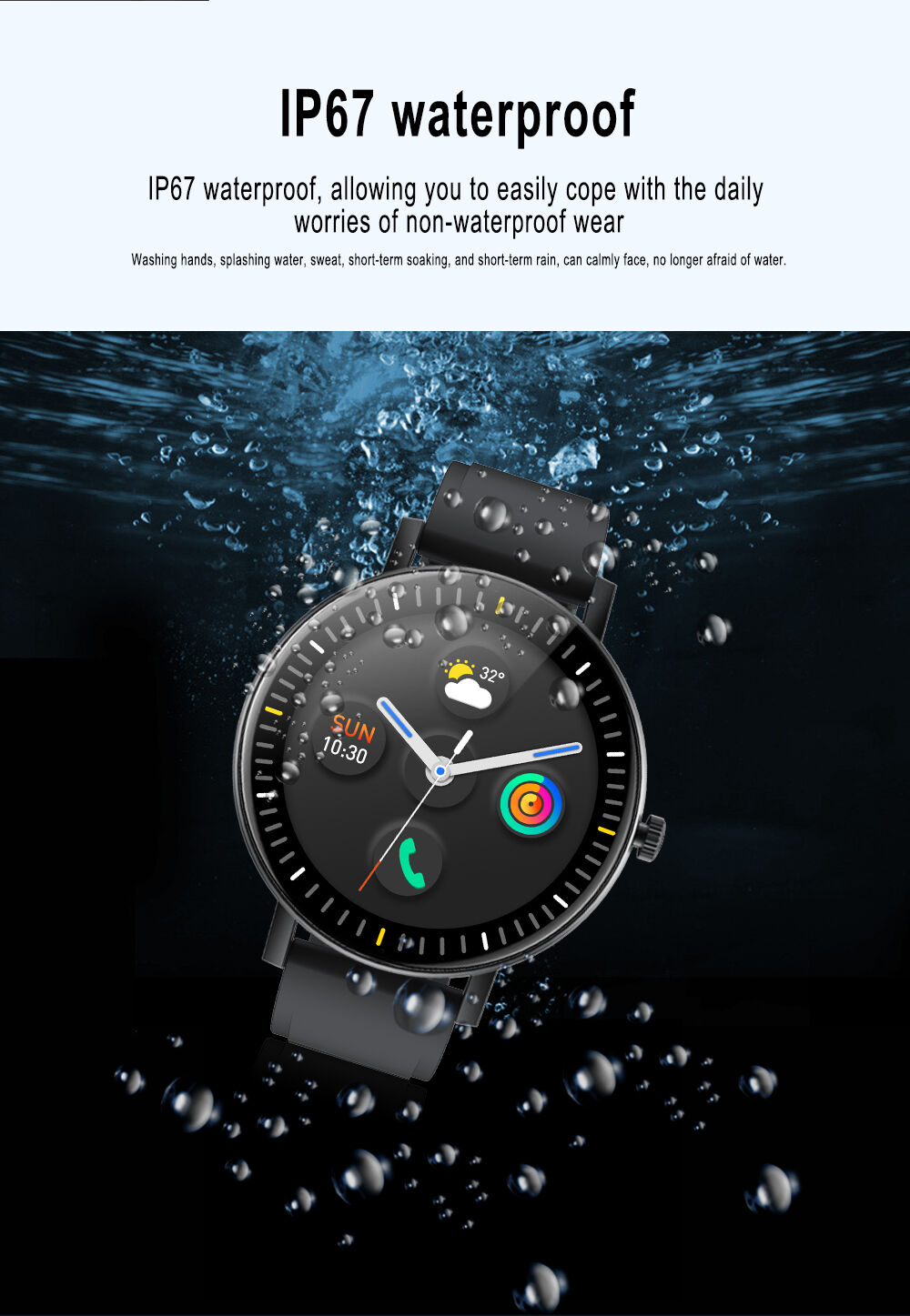 Large Battery Waterproof Smartwatch