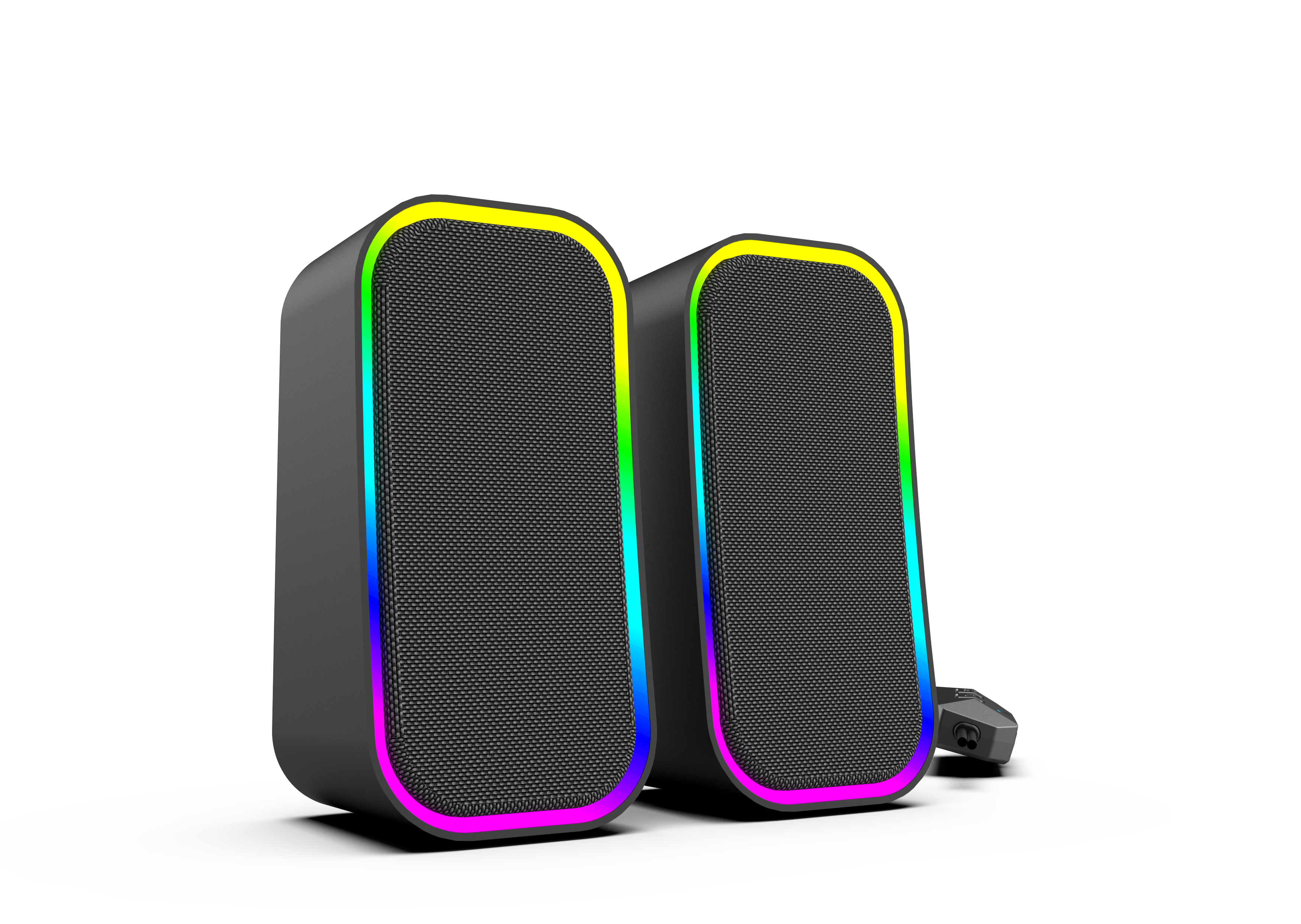Rgb Gaming Speakers , 2.0 Computer Speaker With Led Light Control ...