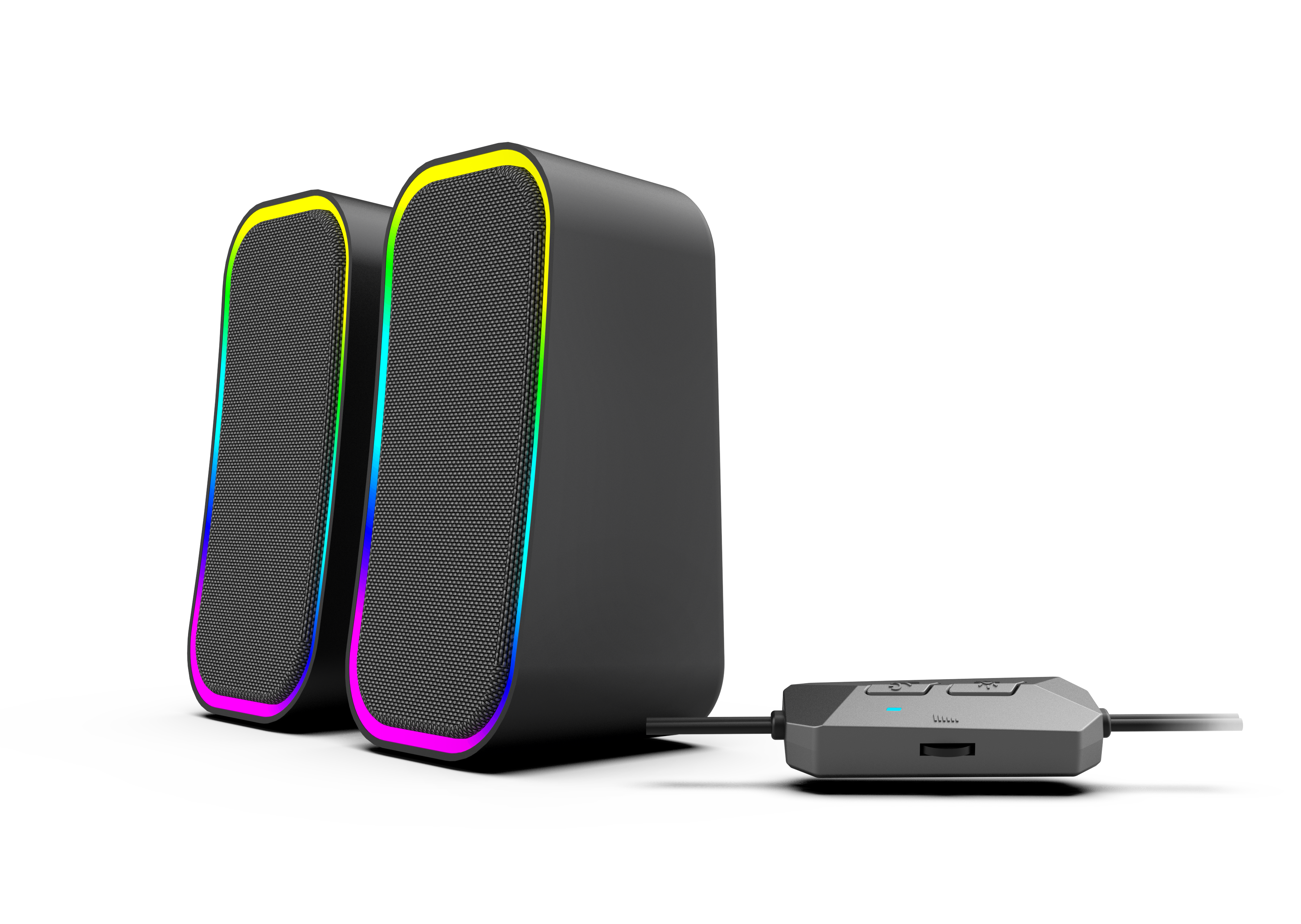 Rgb Gaming Speakers , 2.0 Computer Speaker With Led Light Control ...