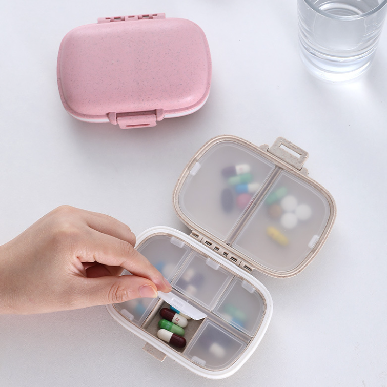 Pill Organizer, 8 Compartments Portable Pill Case, Daily Pill Box To ...