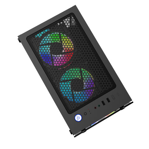Novo gabinete de CPU de vidro para jogos, anime, personalizado, painel acrílico DIY com display LCD de temperatura do ventilador, à prova de poeira
