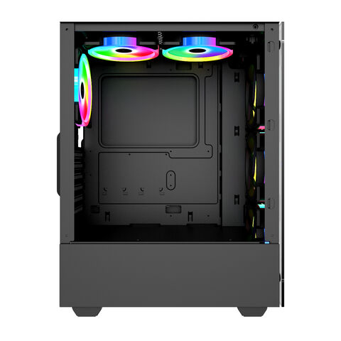 Novo gabinete de CPU de vidro para jogos, anime, personalizado, painel acrílico DIY com display LCD de temperatura do ventilador, à prova de poeira