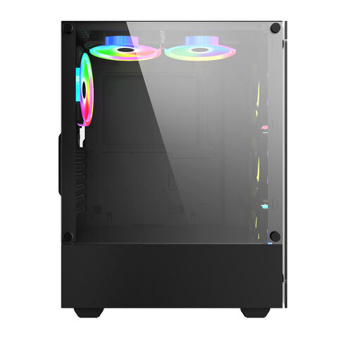 Novo gabinete de CPU de vidro para jogos, anime, personalizado, painel acrílico DIY com display LCD de temperatura do ventilador, à prova de poeira
