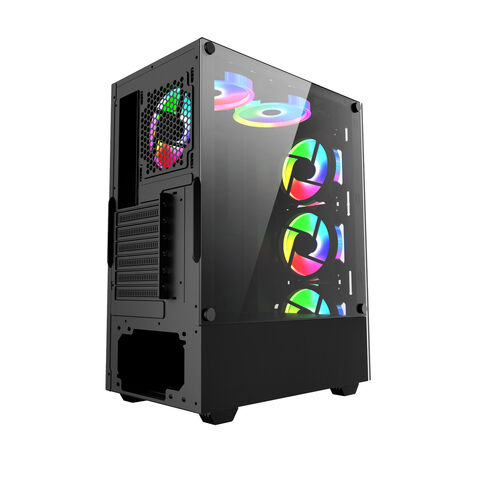 Novo gabinete de CPU de vidro para jogos, anime, personalizado, painel acrílico DIY com display LCD de temperatura do ventilador, à prova de poeira