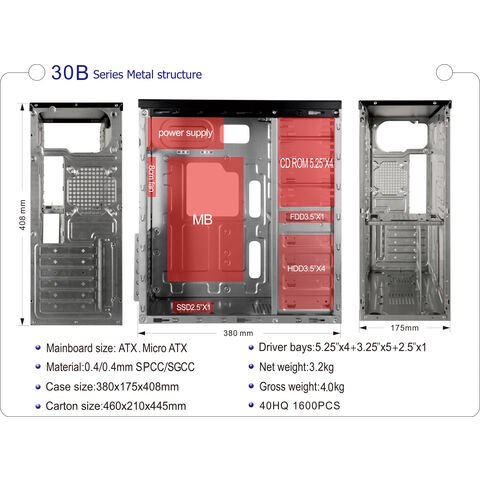 Gabinete de computador torre OEM ATX metal PC completo