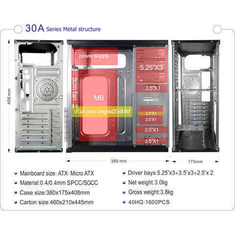 Gabinete de computador torre OEM ATX metal PC completo