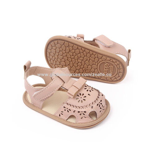 OEM Été Bébé Garçons Filles Sandales Cuir PU Antidérapant Creux Nouveau-né Premiers Pas