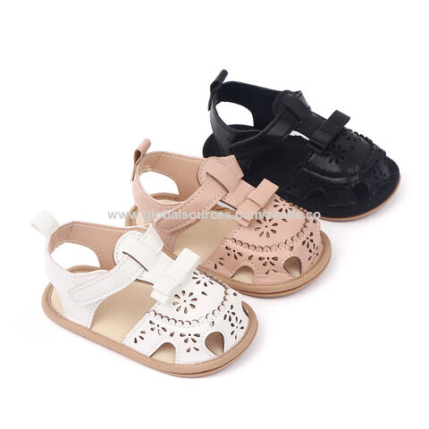 OEM Été Bébé Garçons Filles Sandales Cuir PU Antidérapant Creux Nouveau-né Premiers Pas