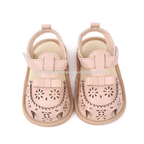 OEM Été Bébé Garçons Filles Sandales Cuir PU Antidérapant Creux Nouveau-né Premiers Pas