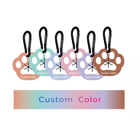 Porte-sac à déjections canines avec logo et couleur personnalisés, clip en silicone PVC, porte-clés, support de sac à déchets