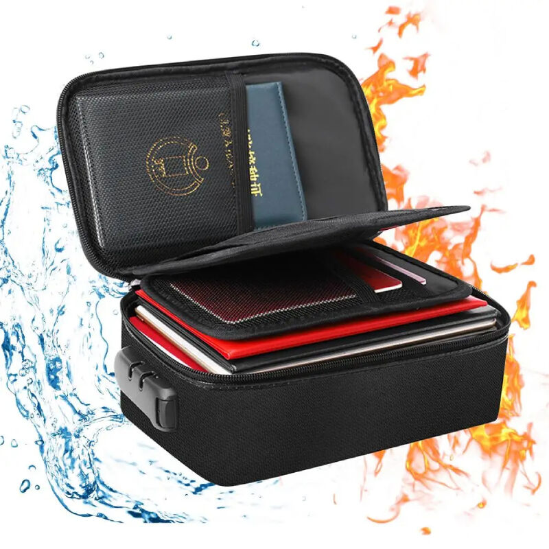 2000°F Fireproof Money Bag – Waterproof Document Pouch For Cash & Valuables, Black