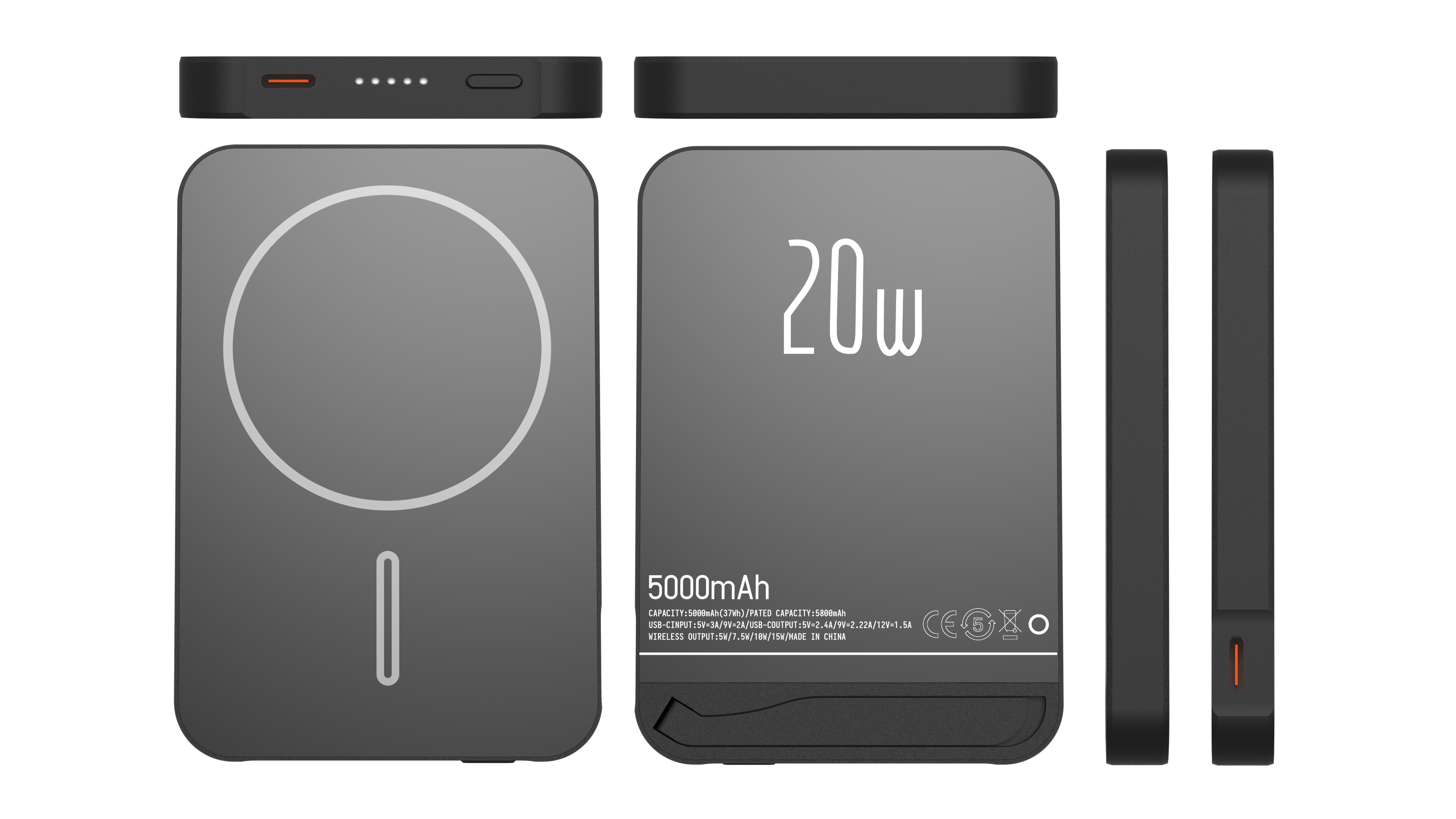 Wireless portable charger power bank 33800mah 15w fast wireless charging 25w pd qc 40 usbc power bank 5 output dual input external battery