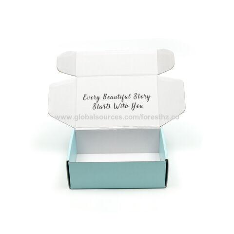 Azul y blanco impresión personalizada de lujo cartón rígido rectángulo regalo embalaje caja de papel corrugado