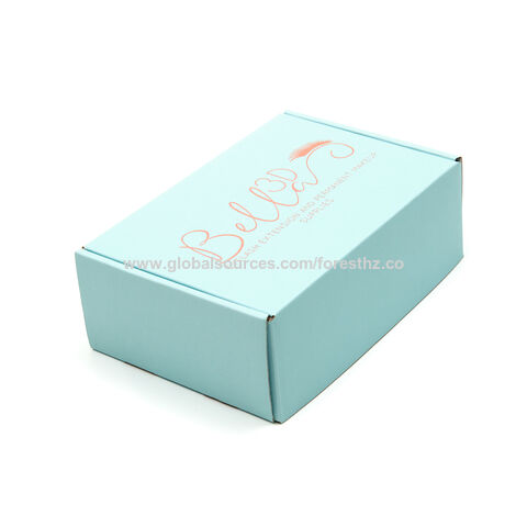Azul y blanco impresión personalizada de lujo cartón rígido rectángulo regalo embalaje caja de papel corrugado