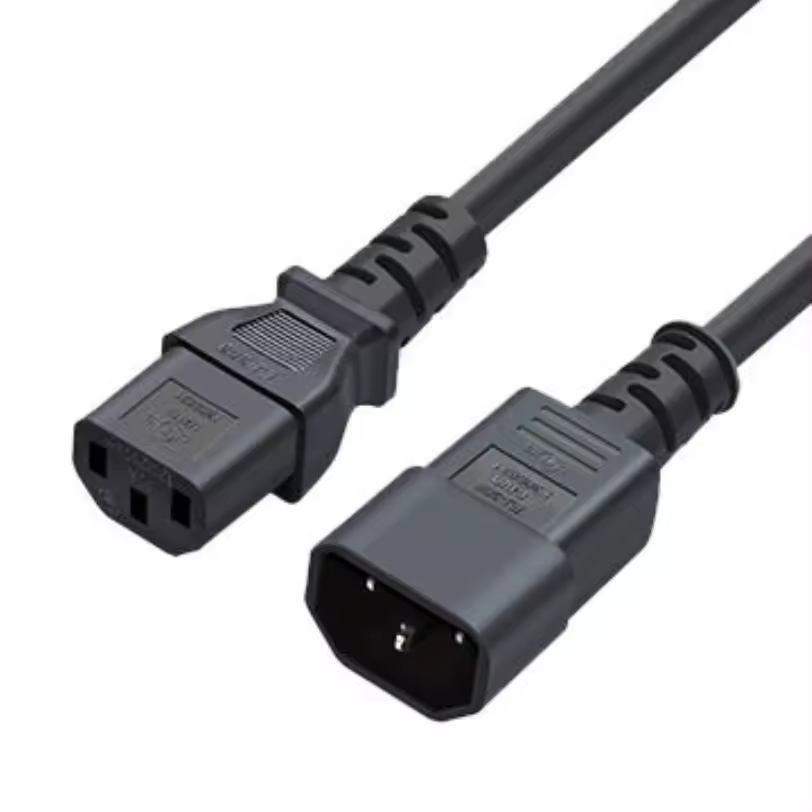 ULTNET 1FT IEC C14 To C13 Power Cord – 14AWG, 15A/1875W, 100-250V, Heavy Duty Black