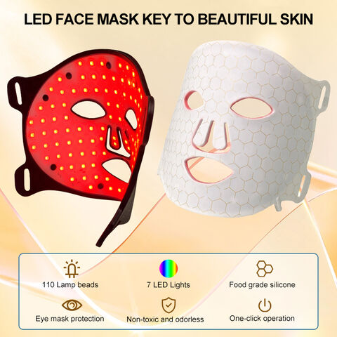 Photonen therapie Maske Infrarot Rotlicht Haut verjüngung Anti-Falten Aufhellen LED Gesichts maske 7 Farblicht Phototherapie Masken