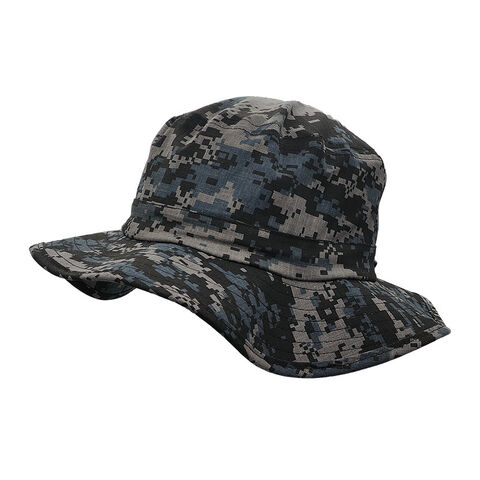 Boné de Camuflagem Militar Personalizado, Chapéu de Selva com Fecho de Gancho e Laço, Parte Traseira Elástica com Cordão Elástico