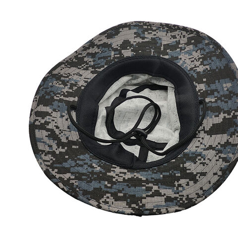 Boné de Camuflagem Militar Personalizado, Chapéu de Selva com Fecho de Gancho e Laço, Parte Traseira Elástica com Cordão Elástico