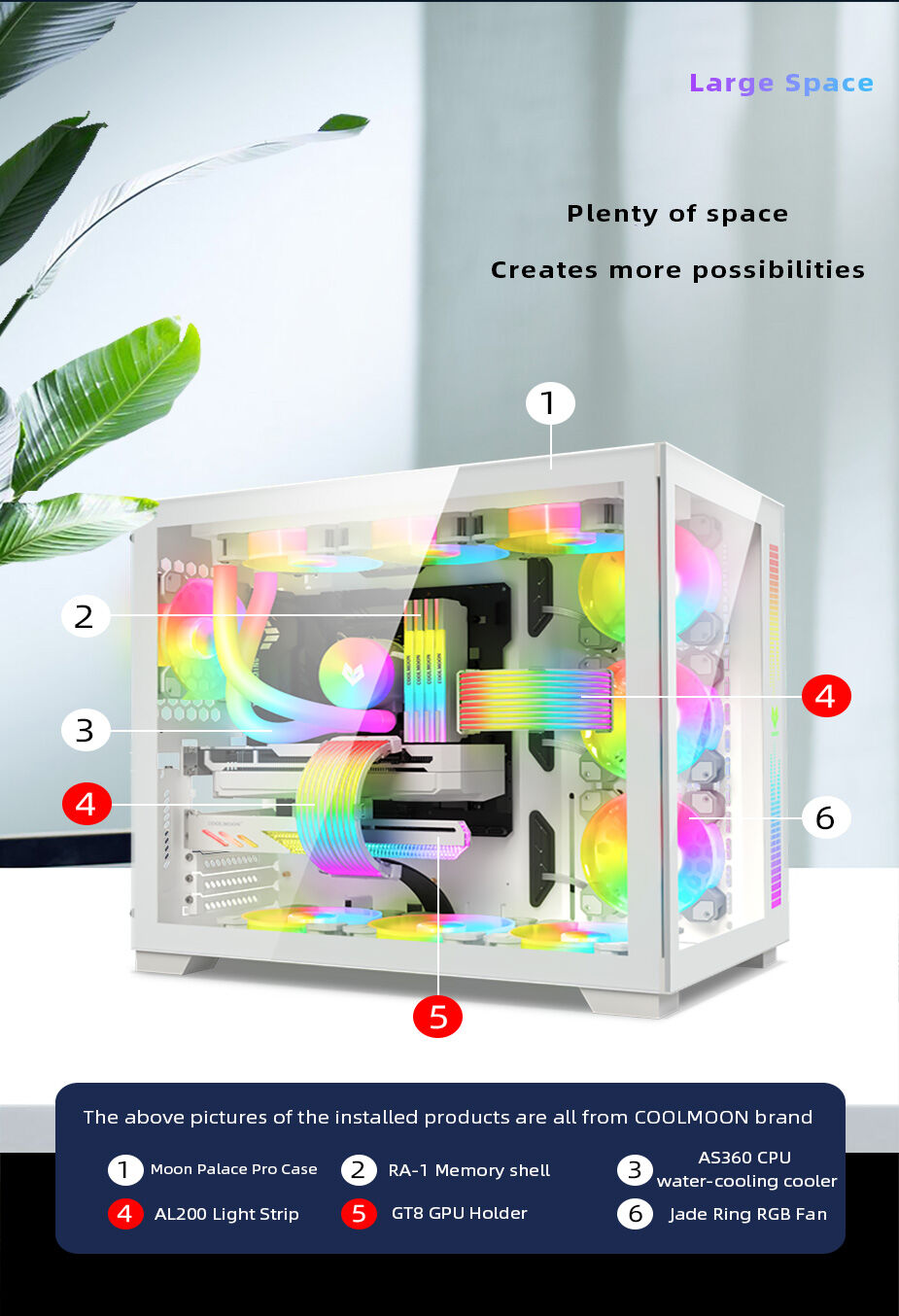 Round Computer Chassis Bulk Buy China Wholesale Factory Hot Sale Coolmoon Gaming Case Pc White ...