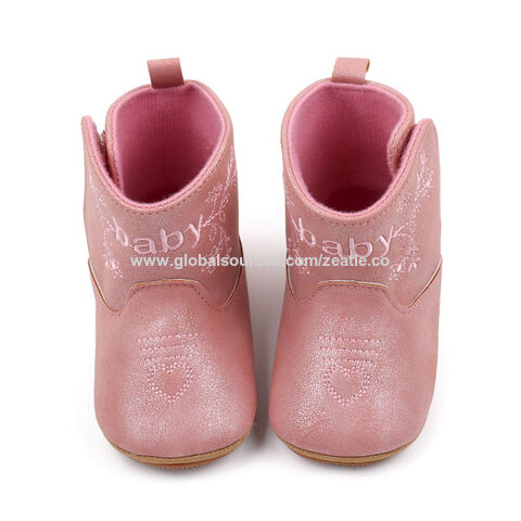 Botas vaqueras occidentales de cuero auténtico con suela blanda a precio de fábrica para bebés, niños pequeños, niños y niñas