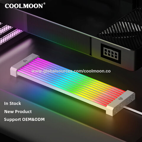 Venta al por mayor directa COOLMOON OEM/ODM Gaming Computer 5v ARGB LED Strip PC ARGB Cable PSU Neon Light Accesorios para PC
