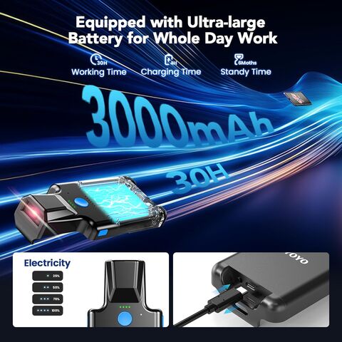 Scanner Code-Barres Detepo Sans Fil - USB/Bluetooth - Portée 70m - Base Intelligente - Rechargeable