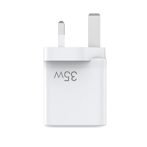 Chargeur rapide mural GaN 35W double USB C PD, prix usine Shenzhen, noir et blanc, OEM, avec standard US EU UK AU