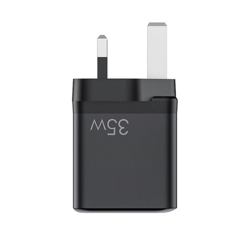 Chargeur rapide mural GaN 35W double USB C PD, prix usine Shenzhen, noir et blanc, OEM, avec standard US EU UK AU