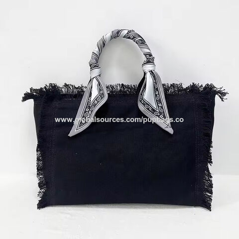 Bolso de Lona Grande Personalizado con Múltiples Colores, Borlas de Verano, para Playa y Compras con Flecos - Fabricante directo