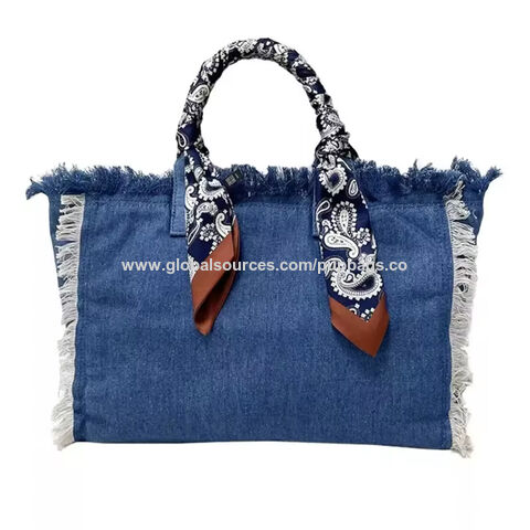 Bolso de Lona Grande Personalizado con Múltiples Colores, Borlas de Verano, para Playa y Compras con Flecos - Fabricante directo
