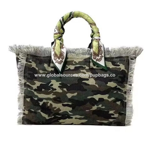 Bolso de Lona Grande Personalizado con Múltiples Colores, Borlas de Verano, para Playa y Compras con Flecos - Fabricante directo