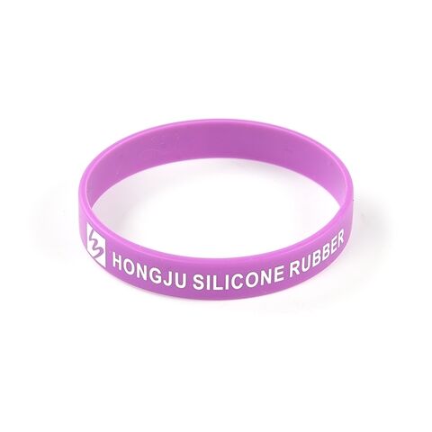 Bracelets en silicone imprimés en sérigraphie, en creux et en relief. Bracelets en silicone imprimés colorés.