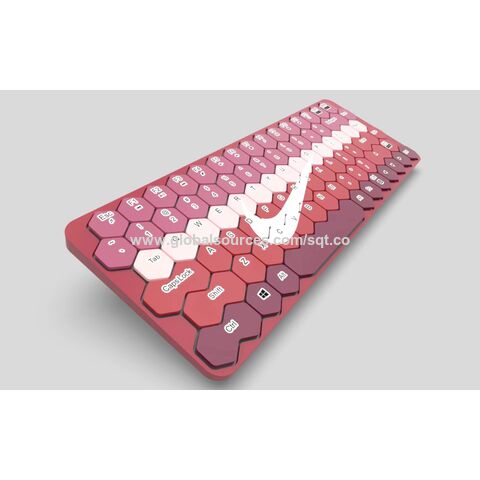 Teclado Bluetooth Hexagonal de Carga, Multicolor y Económico, con Teclas de Tijera Extra Delgadas para Laptops y Tablets