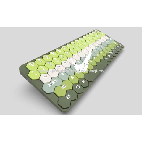 Teclado Bluetooth Hexagonal de Carga, Multicolor y Económico, con Teclas de Tijera Extra Delgadas para Laptops y Tablets