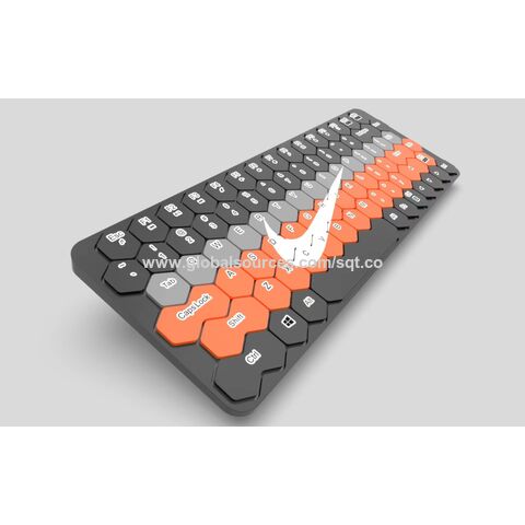 Teclado Bluetooth Hexagonal de Carga, Multicolor y Económico, con Teclas de Tijera Extra Delgadas para Laptops y Tablets