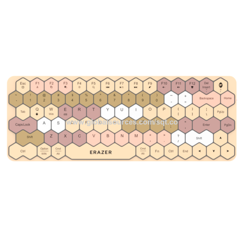 Teclado Hexagonal Bluetooth de Carga, Color Mezclado OEM, con Teclas de Tijera Extradelgado para Laptop y Tablet