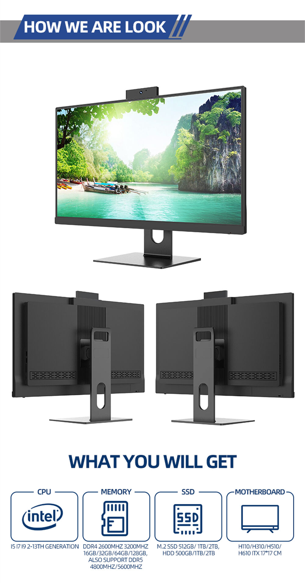 All-in-one Computer 23.8 Inch Discreted Gpu Business Gaming Desktop All ...