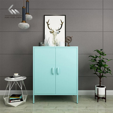 Diseño moderno Muebles para el hogar 2 puerta de acero gabinete metal color armario impermeable la sala