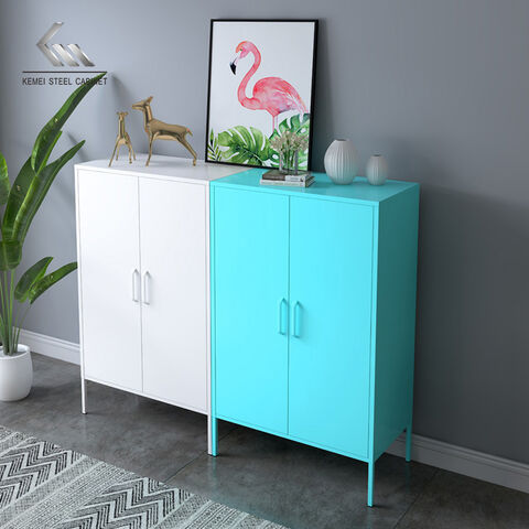 Diseño moderno Muebles para el hogar 2 puerta de acero gabinete metal color armario impermeable la sala