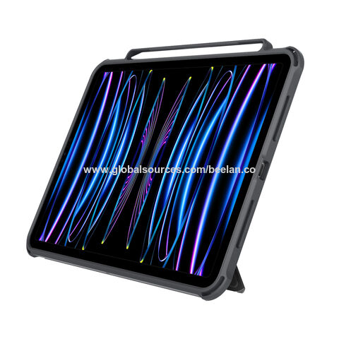 Étui en cuir folio transparent antichoc en gros pour iPad Air avec activation magnétique du sommeil et du réveil, test de chute SGS 2M réussi